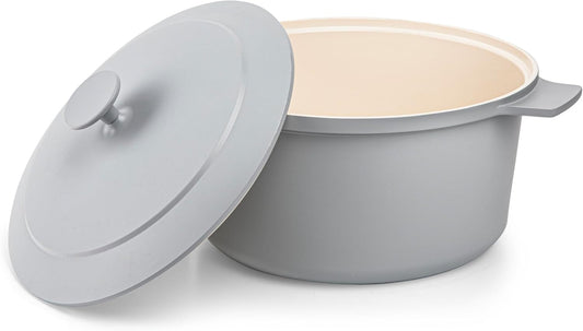 Gotham Steel 5 Qt Dutch Oven Pot with Lid, Nonstick Ceramic 10 in 1 Cooking Pot & Dutch Oven for Bread Baking, Lightweight, Oven & Dishwasher Safe – Gray