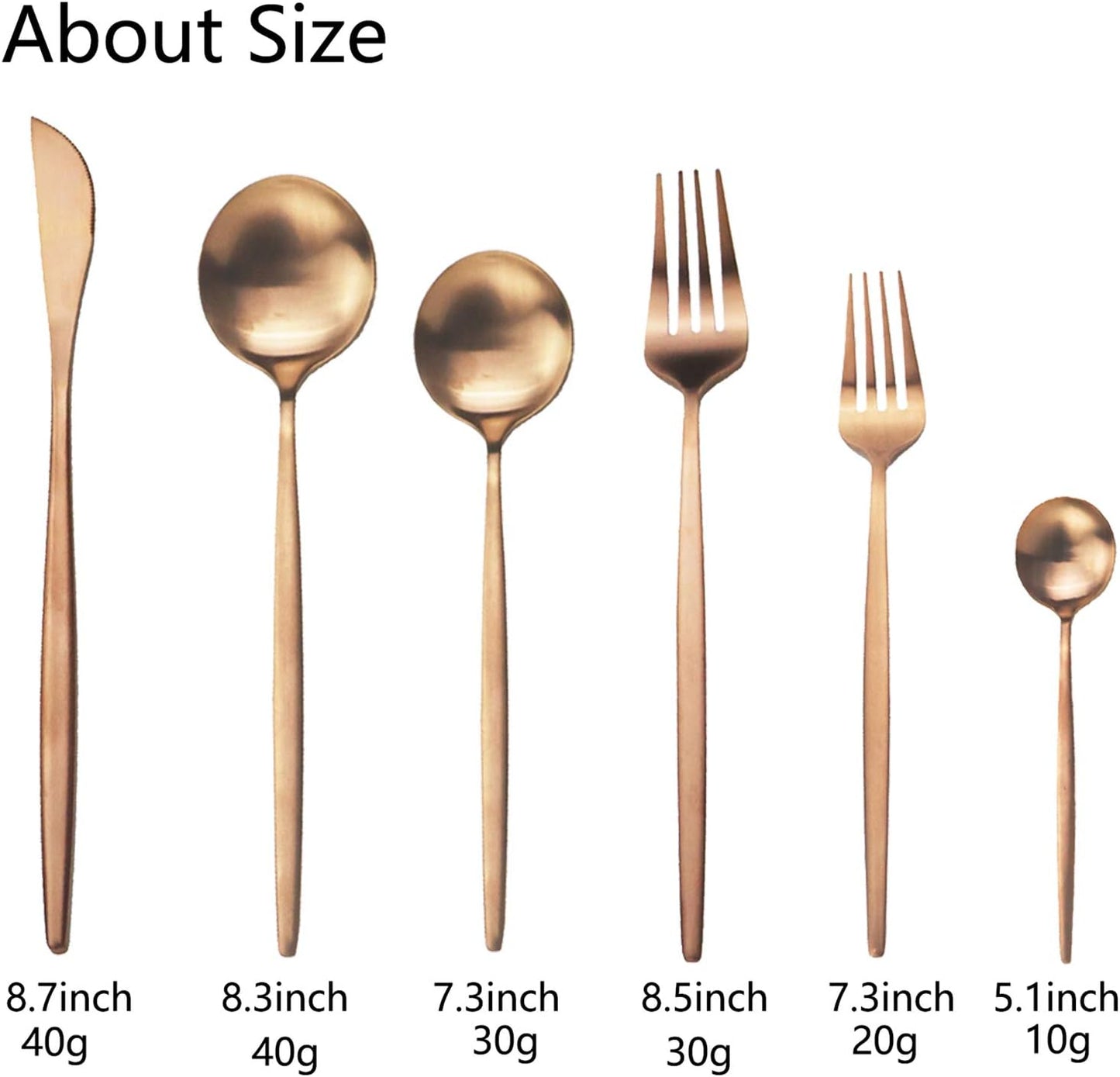 JASHII Silverware Set, 36 Piece Food Grade Stainless Steel Flatware Set Fork Spoon Knife Utensils for Daily Use and Party, Service for 6 Anti Rust, Safe in Dishwasher (Matte Rose)