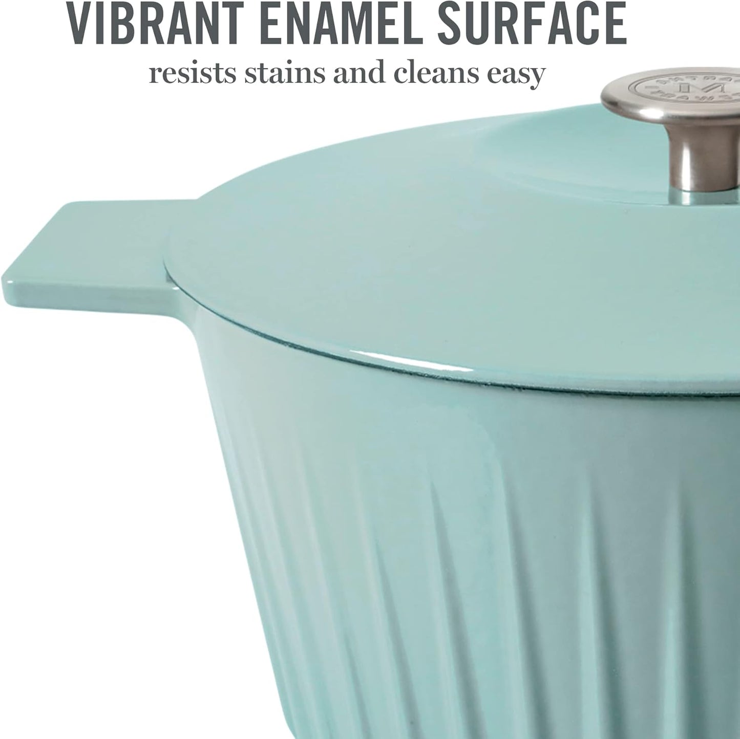 Martha Stewart Eastholm 3-Quart Enameled Cast Iron Dutch Oven - Martha Blue