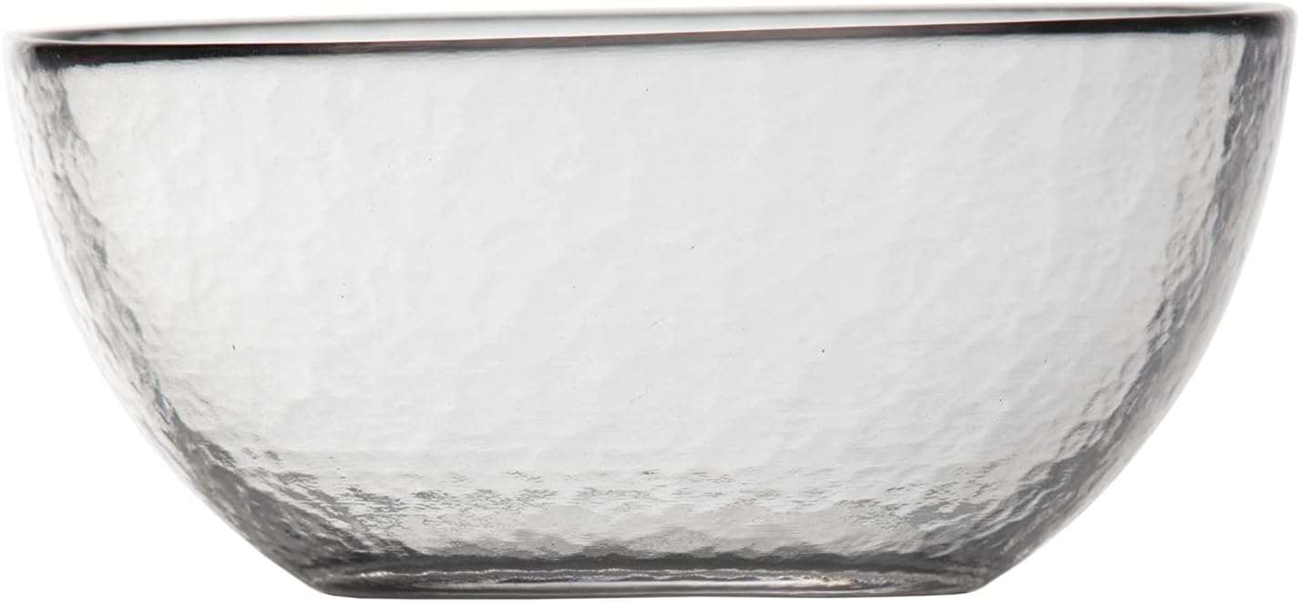 Fortessa Los Cabos Glass Dinnerware Collection, Cereal Salad Fruit Bowl (Set of 4), 6 Inch/21oz, Clear