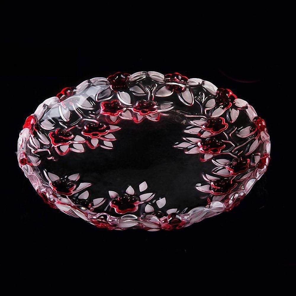 MAGCOLOR Pink plum blossoms shaped Large Decorative Bowl-11.8 inch Diameter, Modern Handicraft Bowls for Home Decor, Decorative Fruit Bowl for Kitchen Counter (Pink plum blossoms)