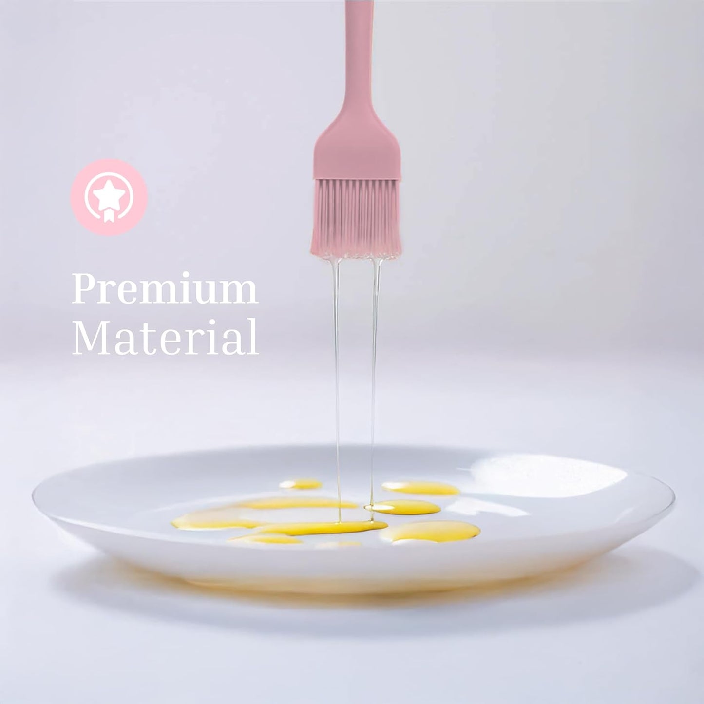 Silicone Pastry Brush Set – 2-Piece Set of Basting Brushes for Cuisine and BBQ – Kitchen Tools and Accessories with Comfortable Handles, Heat-Resistant Utensils for Cooking & Baking – Pastel Pink