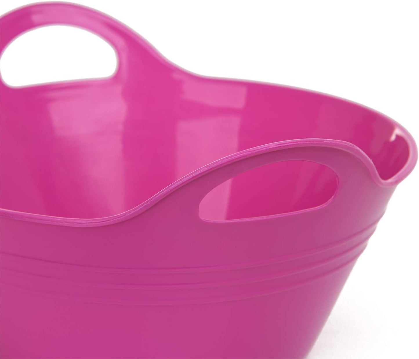 Mintra Home Plastic Bowls with Handles (1.8L Medium 2pk, Fuchsia)