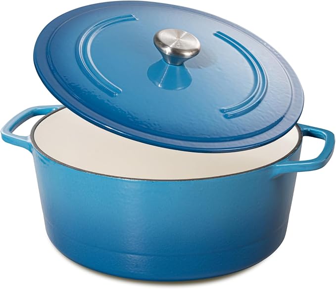 Chef Power Dutch Oven Pot with Lid 6QT, Enameled Cast Iron Dutch Oven for Bread Baking, Braising, Stews, Roasting, Oven Safe Dutch Ovens, Gradient Blue