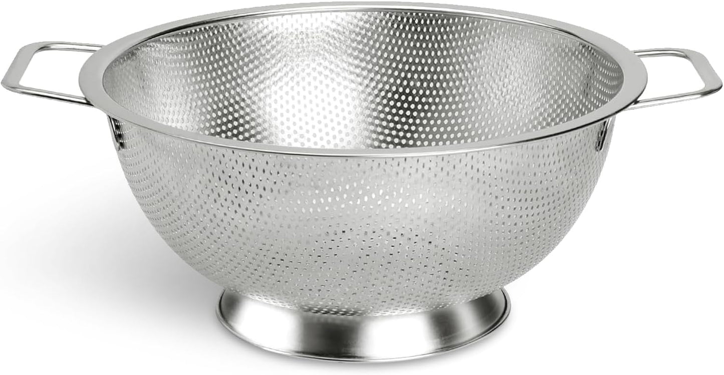 Kaishun Colander Stainless Steel 5-Quart, Kitchen Strainer for Pasta, Fruits Vegetables, Dishwasher Safe