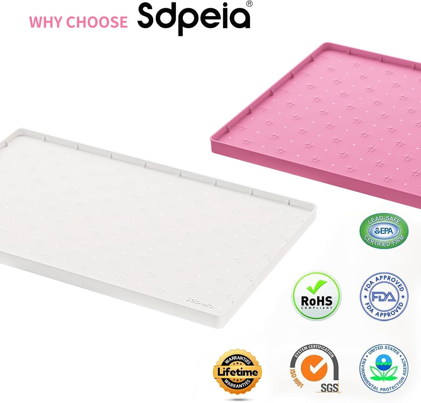 Sdpeia Under Sink Mat for [31" x 22"] Cabinet, Upgraded Silicone Waterproof Mat Kitchen Cabinet Liner Cabinet Protector Kitchen Organizers and Storage