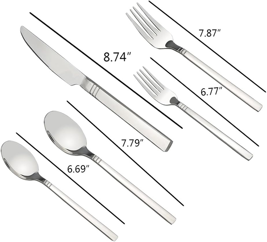 80-Piece Flatware Cutlery Silverware, Stainless Steel, Service for 16