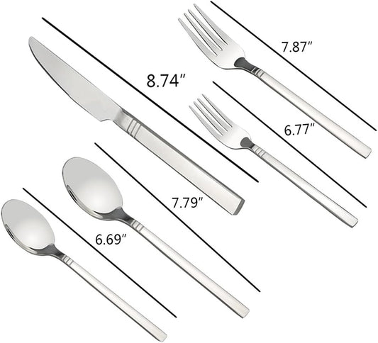Fiaze 40-Piece Flatware Set, Stainless Steel, Service for 8
