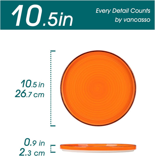 vancasso Bonita 10.5 Inch Dinner Plates, Ceramic Dinner Plate Set, Dinner Plates Set of 6, Large Dinnerware Plates for Kitchen, Microwave, Oven and Dishwasher Safe, Multicolor