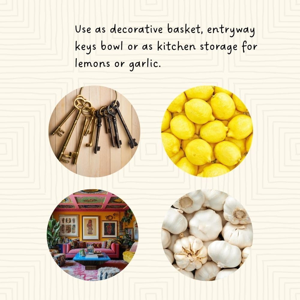 Small Pink Pot Decorative Basket for Living Room, Shelf Basket, Fruit Bowl, Kitchen Countertop Storage, Harvestng, Flower Girl Basket, Entryway Keys Wallet Bowl, Wicker, Woven