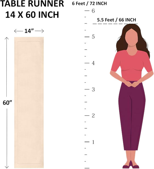 Solino Home Linen Steel Gray Hemstitch Table Runner 60 Inches - 100% Pure Linen Small Table Runner 14 x 60 Inch Ideal for Dresser and Coffee Tables - Classic Hemstitch - Fall, Autumn, Halloween