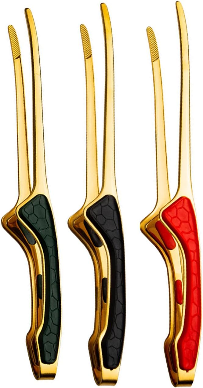 3Pcs 9.5Inch Barbecue Tongs - 304 Stainless Steel Kitchen Tongs with Non-Slip Comfort Grip, Heat Resistant & Dishwasher Safe, Golden - Multi-Purpose for Grill, Salad, Picnic & Cooking (Golden)