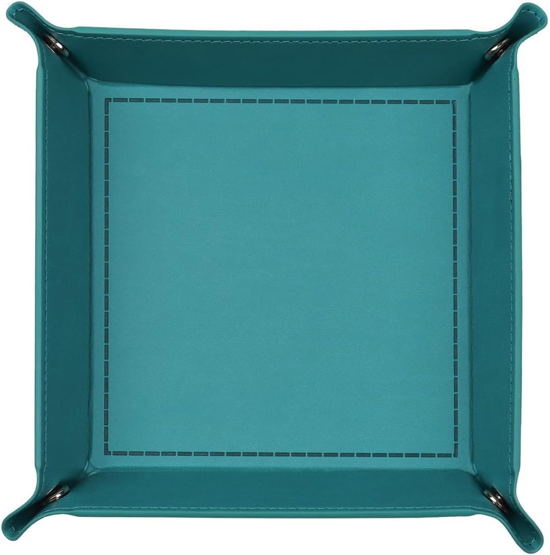 siduater Valet Tray Desktop Storage Organizer – Vegan Leather Catchall Tray Bedside Vanity Tray Nightstand Caddy Holder for Remote Controller, Watch, Keys, Phone, Wallet, Coin, Jewelry, Turquoise