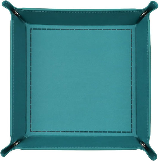siduater Valet Tray Desktop Storage Organizer – Vegan Leather Catchall Tray Bedside Vanity Tray Nightstand Caddy Holder for Remote Controller, Watch, Keys, Phone, Wallet, Coin, Jewelry, Turquoise