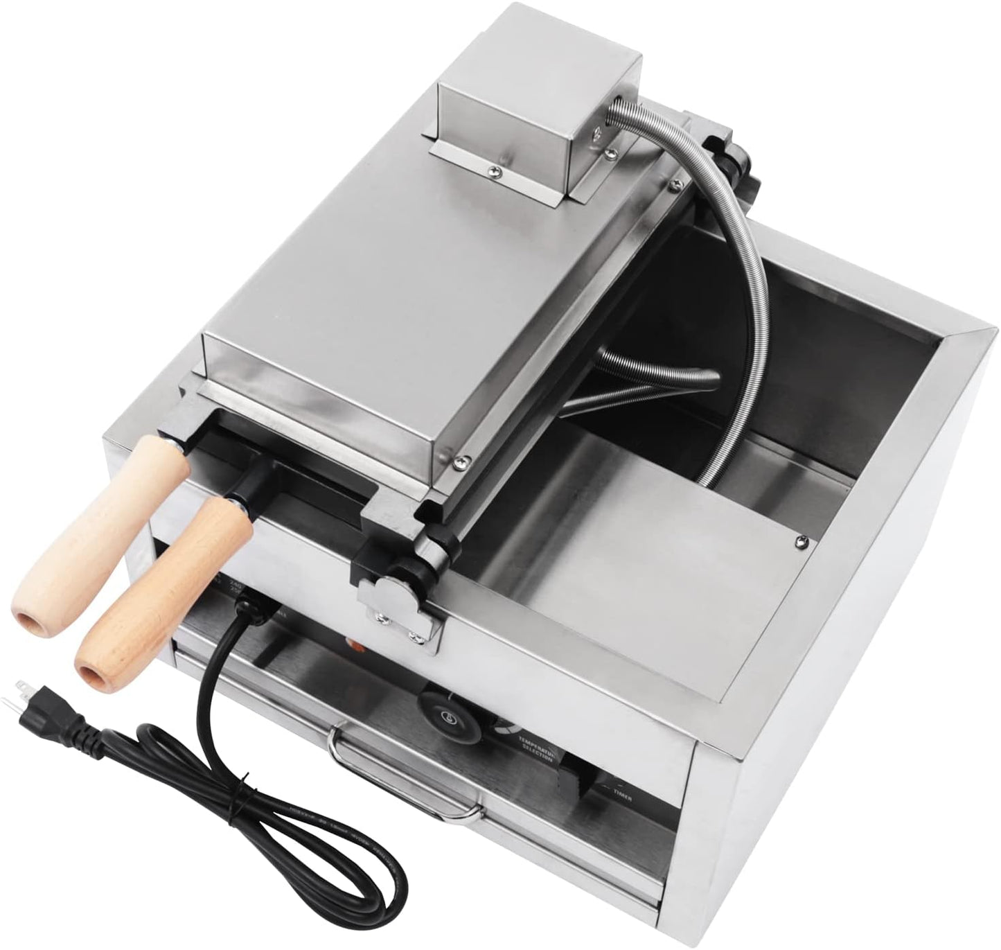 1400W Commercial Waffle Maker, Double-Sided Honeycomb Waffle Maker with Adjustable Temperature and Timer, Stainless Steel 3 Mold Waffle Machine for Homes Restaurants