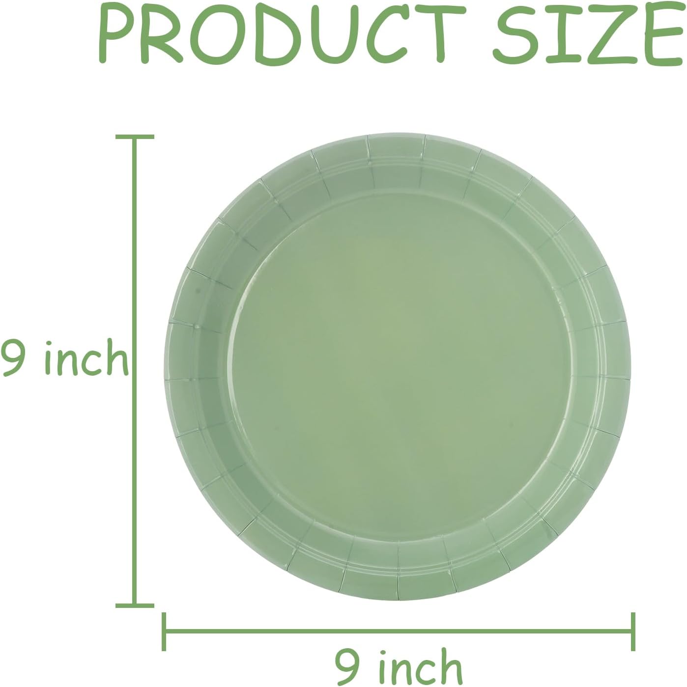 48 Pcs Sage Green Party Paper Plates Disposable, 9" Cute Sage Green Dinner Baby Bridal Shower Dessert Birthday Paper Plates for Bridal Baby Shower Wedding Party Supplies