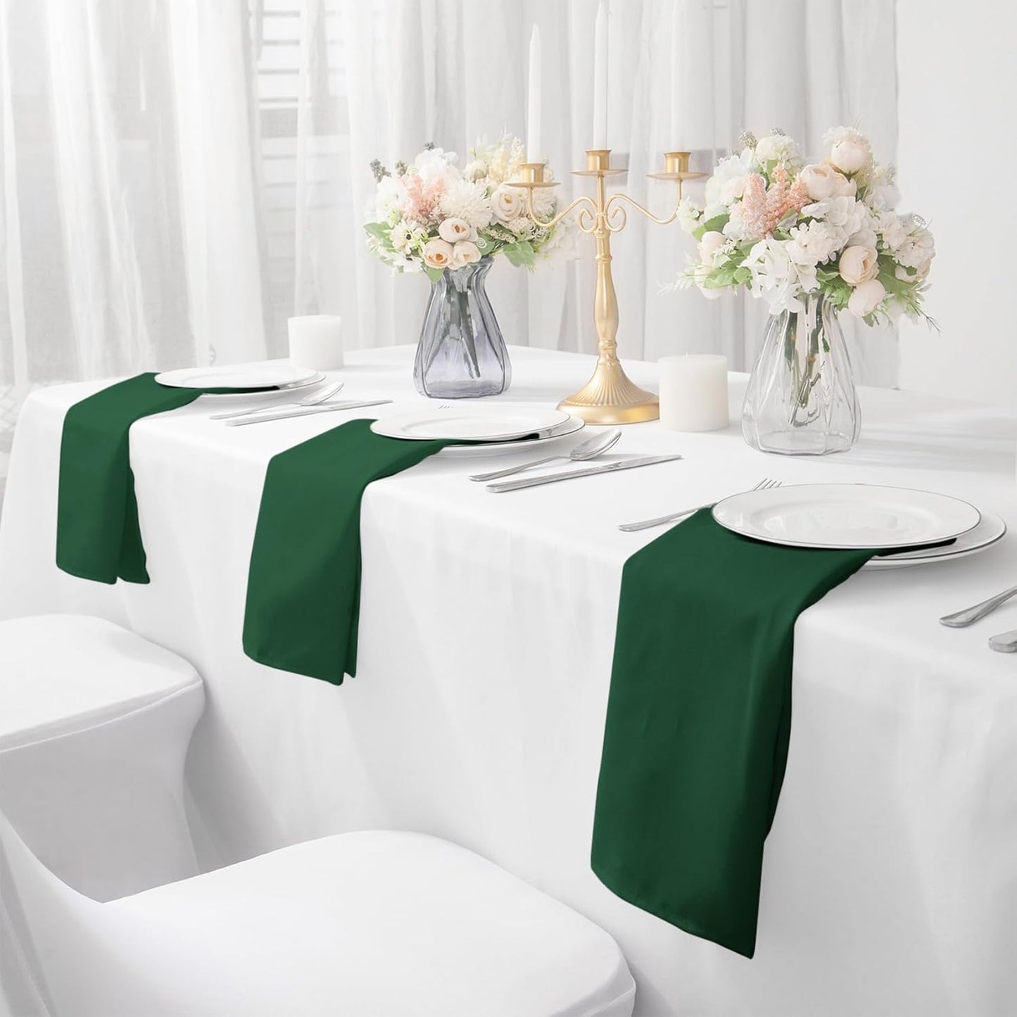 Bailarina Cloth Napkins Set of 80,17x17 inches Dinner Napkins Cloth Washable,Polyester Square Table Cloth Napkin Bulk with Hemmed Edges Ideal for Banquets, Parties and Weddings-Hunter