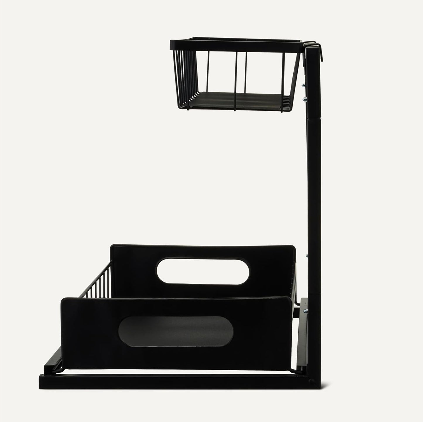 Amazon Basics L-Shape Under Sink Storage Pull Out Cabinet Organizer, Black, Pack of 2