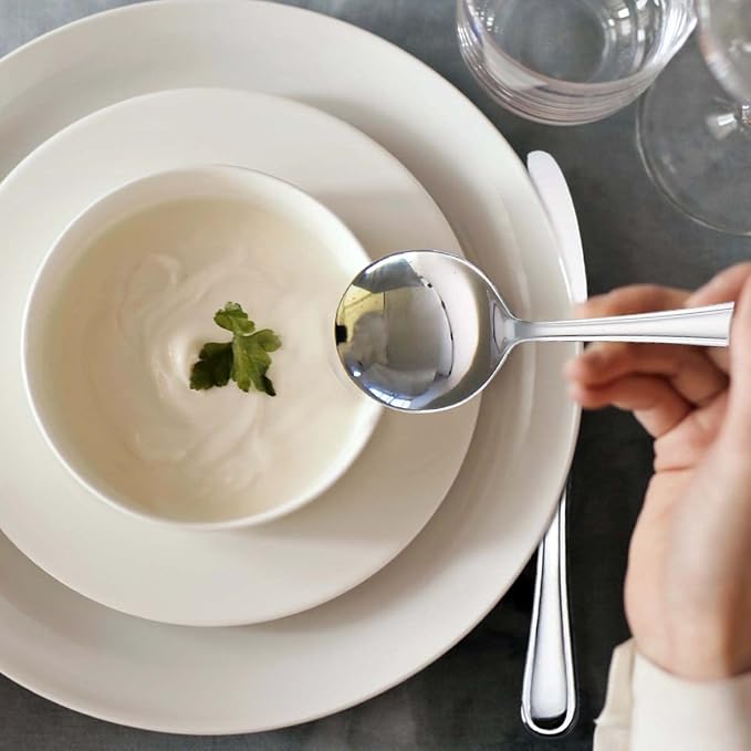 faderic Silverware set, Stainless Steel Flatware Cutlery Set 24 Pieces Set for 4, Knives，Fork And Spoons Set，Silver