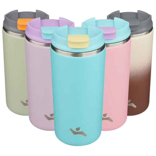 Tumbler with Lid, 12 oz Travel Coffee Mug Double Wall Vacuum Stainless Steel Thermal Metal Cup Insulated Water Bottle,Ice Blue