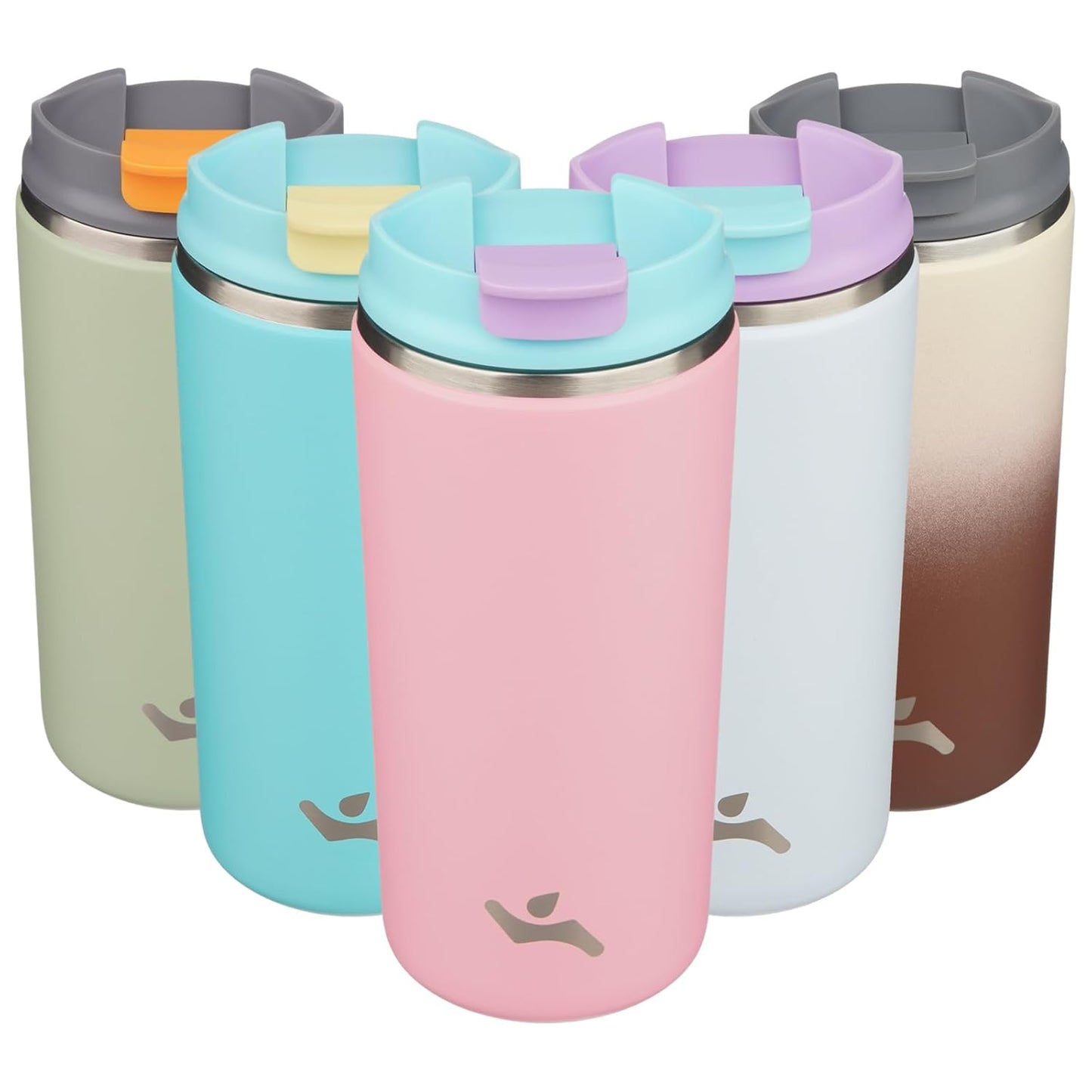 Tumbler with Lid, 12 oz Travel Coffee Mug Double Wall Vacuum Stainless Steel Thermal Metal Cup Insulated Water Bottle,Pink