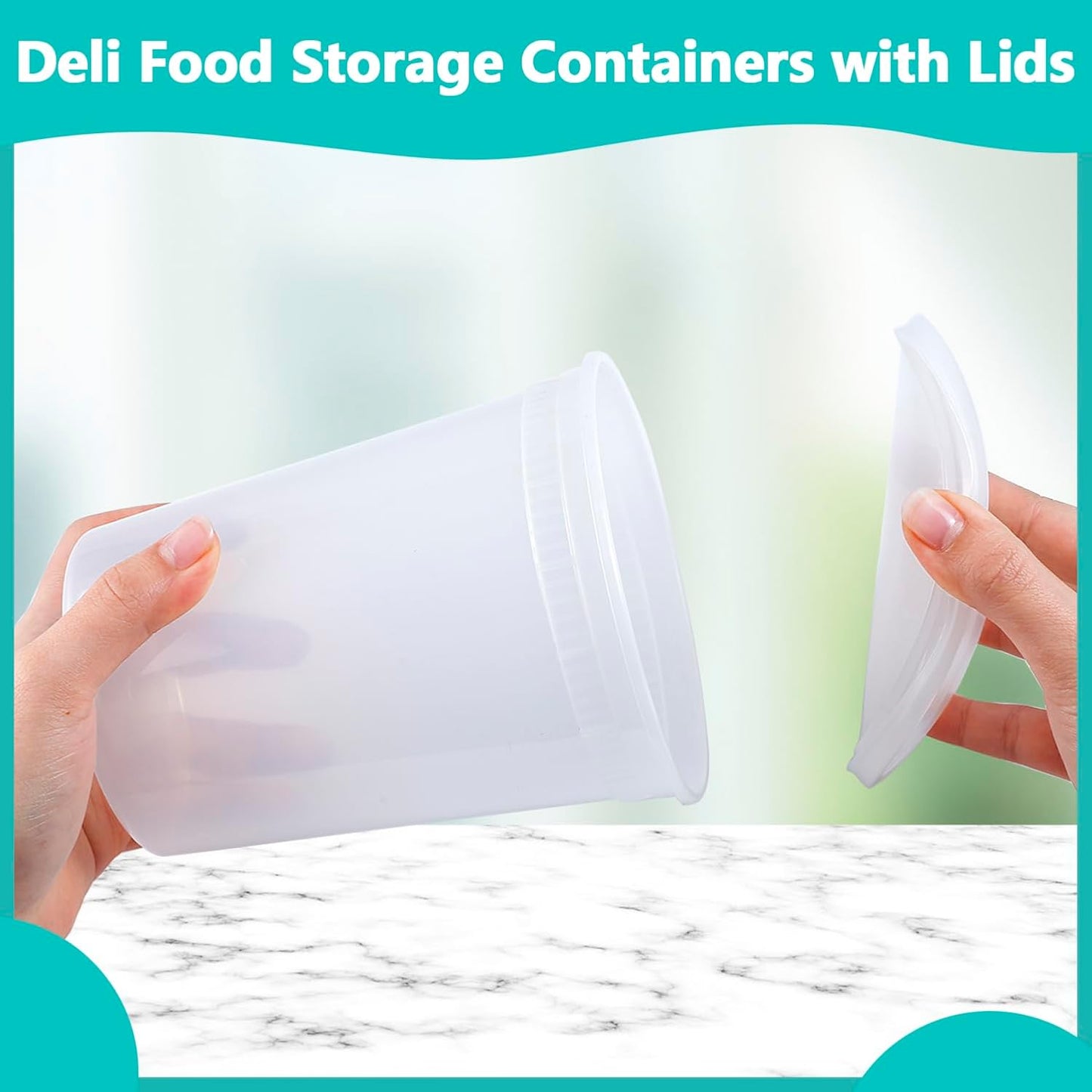 44 Sets Soup Containers with Lids,32 oz Deli Food Storage Containers,Clear Stackable Plastic Deli Container,Leakproof Soup Takeout Containers,Microwave Freezer Dishwasher Safe for Restaurant