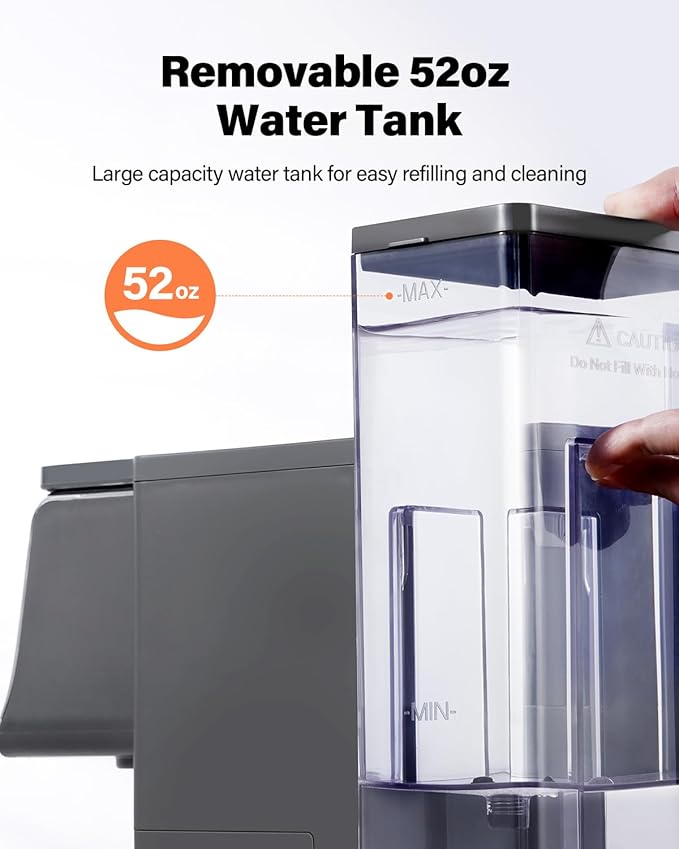 K Cup Coffee Maker With Bold Setting, Single Serve Hot & Iced Coffee Maker for K-Cup and Grounds, 52oz Removable Water Tank, 6 to14oz Brew Sizes, Pod Coffee Machine With Reusable Filter, Gray