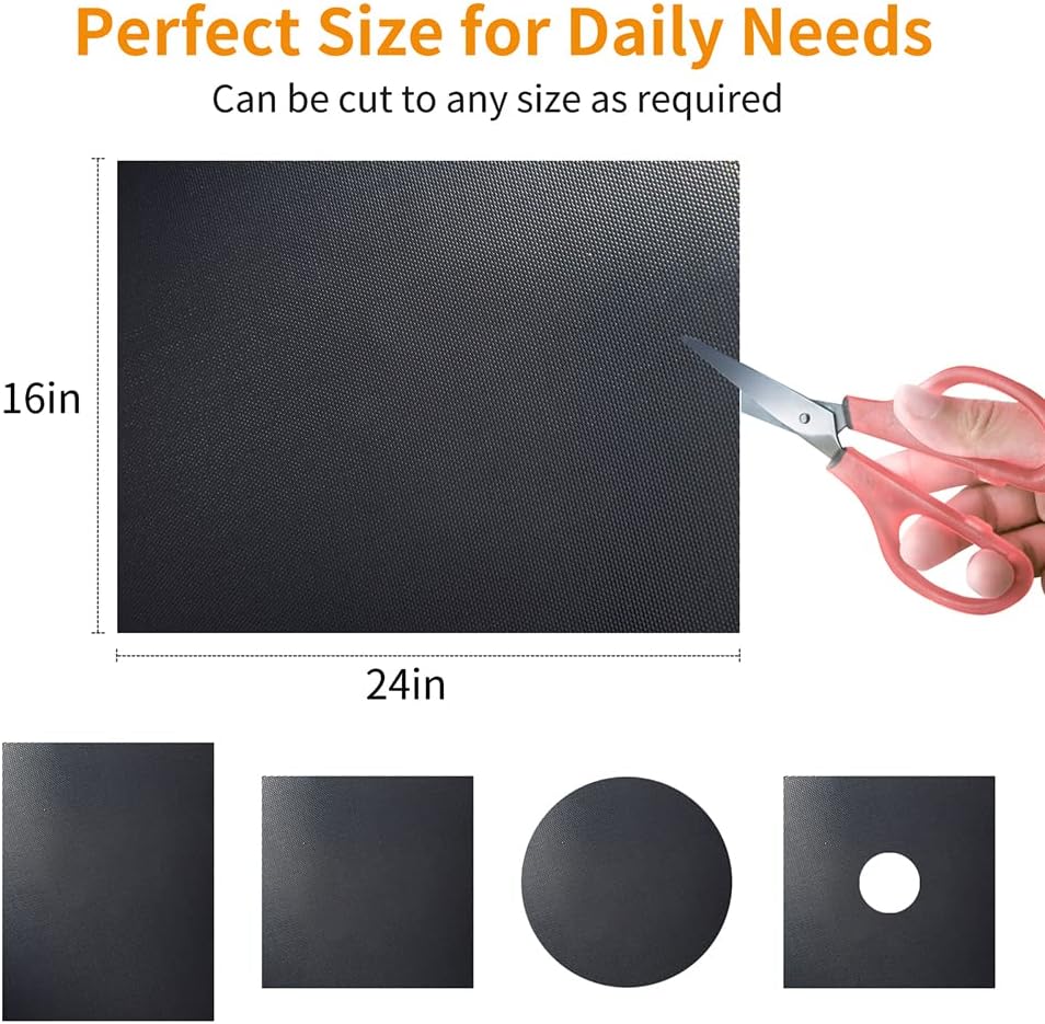 4 Pack Large Oven Liners for Bottom of Electric Gas Oven Reusable,17"x 25" Thick Heavy Duty Nonstick Teflon Oven Mat, Heat Resistant Grill Mats Outdoor, Easy to Clean Gas Stove Liners