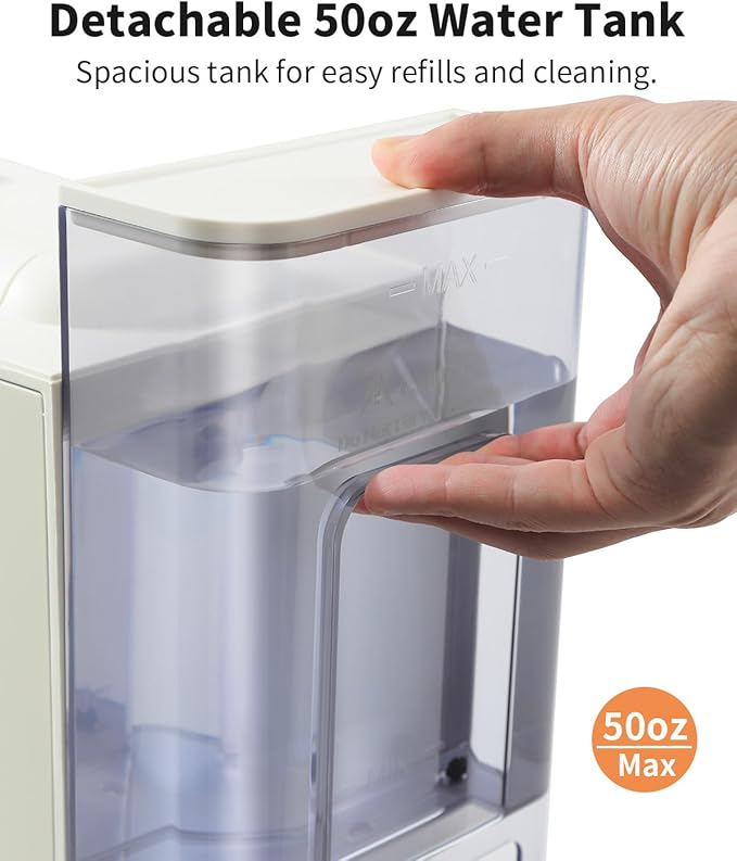 Hot & Iced Coffee Maker with Bold Setting, Single Serve Coffee Maker for K Cup and Grounds, 6-14 Oz Brew Sizes, 50 Oz Removable Water Tank, One Cup Coffee Machine with Reusable Filter, White