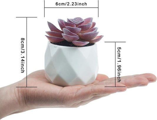 Tiita Purple Artificial Faux Succulents in Pots, Mini Purple Fake Plants for Women Desk, Small Realistic Faux Succulents for Home Office Accessories Window Sill Bathroom Bedroom 4 Set