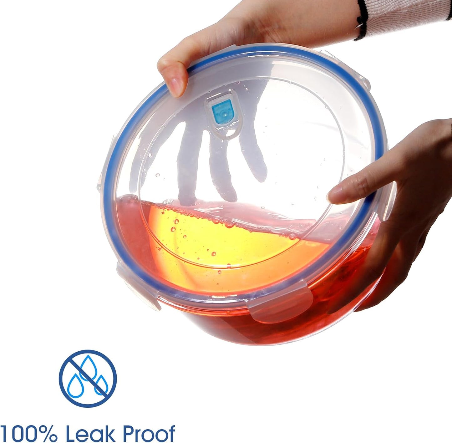 2.8L Glass Food Storage Containers Set, Round Meal Prep Containers, Glass Bowls With Lid