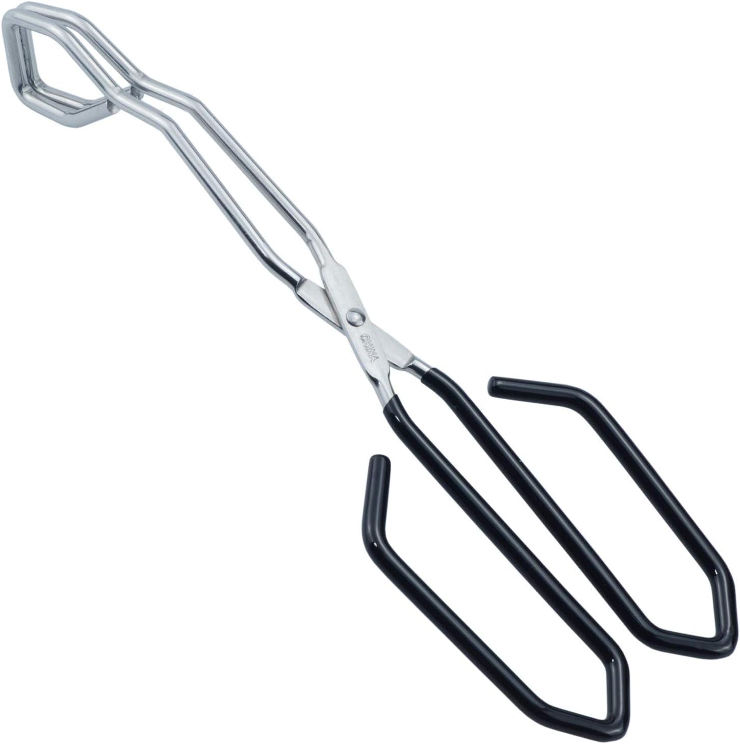Stainless Steel Scissor Tongs with Black Handle 11-Inch Heavy Duty Wire Tongs