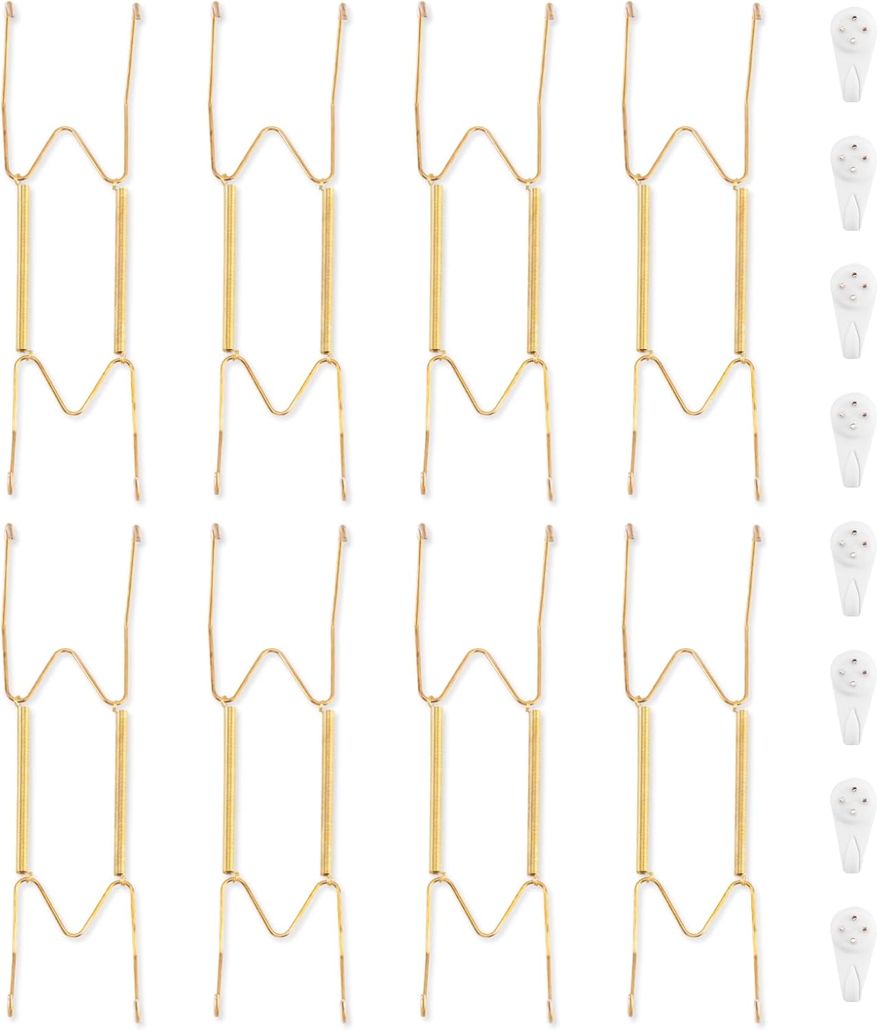 Bilillo 8 Pack Plate Hangers for The Wall, Suitable for 9-11 inch Art Plate, Stainless Steel Invisible Heavy Duty Wire Plate Holder with Wall Hooks, Plate Hangers for Displaying Plates, Platter, Dish