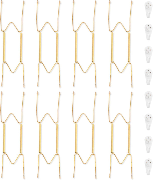 Bilillo 8 Pack Plate Hangers for The Wall, Suitable for 9-11 inch Art Plate, Stainless Steel Invisible Heavy Duty Wire Plate Holder with Wall Hooks, Plate Hangers for Displaying Plates, Platter, Dish