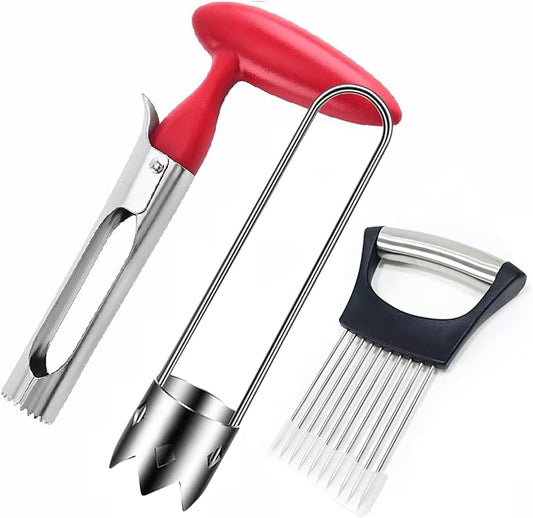 Fruit and Vegetable Corer Pepper Seed Apple Remover Bell Pepper Tomato Corer Tool Stainless Steel Kitchen Gadget (Pepper Apple Corer Slicing)