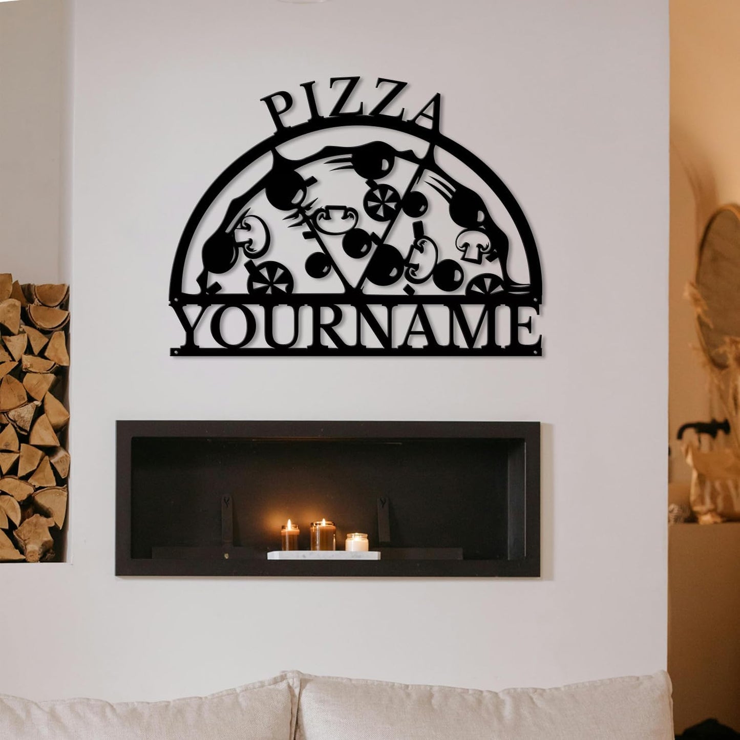 magilab Personalized Pizza Metal Sign, Custom Kitchen Wall Decor for Home & Outdoor, Food Lover Gift (Style F)