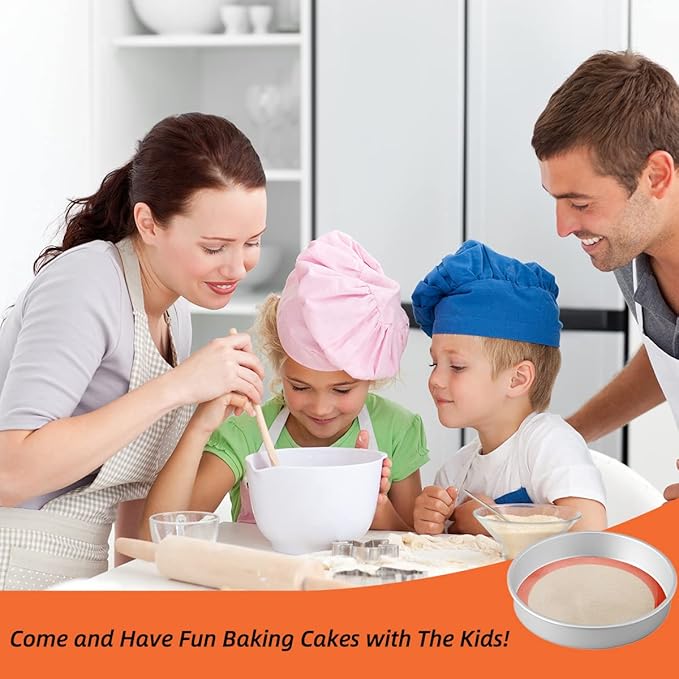 AMYONE Round Silicone Baking Mats for 10 inch Cake Pan, 10 Inch Tortilla Press Liner/Dough Mat for Cake/Tortilla/Pie/Pizza/Pastry, Food Grade Non-Stick Reusable(Round 9.65", 2PCS)