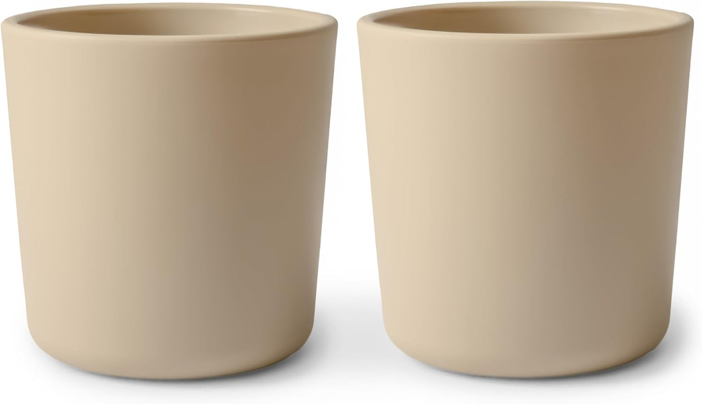 mushie Dinnerware Cups For Kids | Made in Denmark, Set of 2 (Vanilla)
