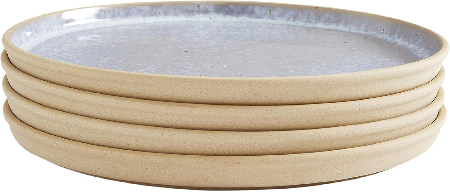 Portmeirion Minerals 10.5" Dinner Plate, Moonstone (Set of 4) - Contemporary Stoneware Platter, Stylish for Dining, Microwave & Dishwasher Safe - Ideal for Kitchen Entertainment, Made in Portugal