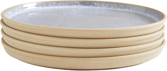 Portmeirion Minerals 10.5" Dinner Plate, Moonstone (Set of 4) - Contemporary Stoneware Platter, Stylish for Dining, Microwave & Dishwasher Safe - Ideal for Kitchen Entertainment, Made in Portugal