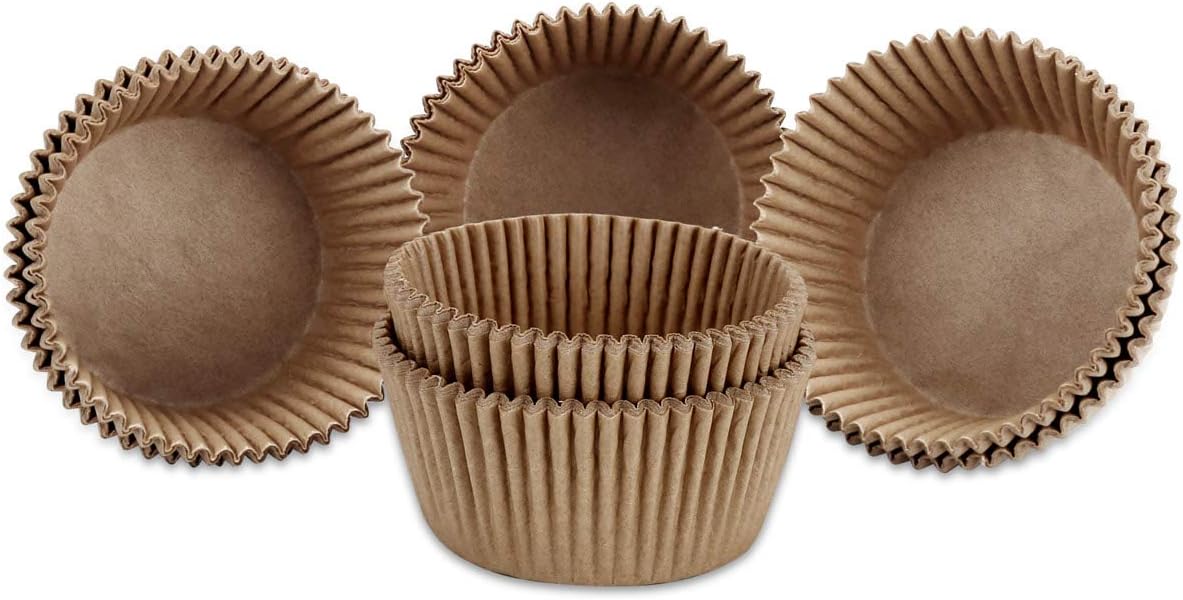 Gifbera Natural Odorless Cupcake Liners Standard Greaseproof Paper Muffin Baking Cups 200-Count, Natural Color