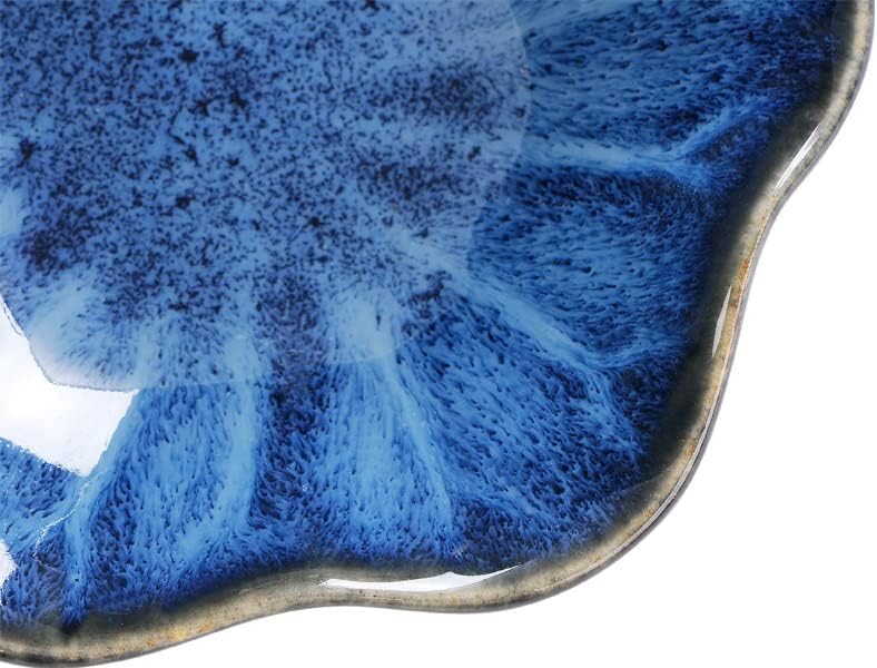 2PCS Lotus Leaf Shape Ring Holder Dish, Small Key Bowl, Ceramic Trinket Tray Jewelry Dish Organizing Necklace Earrings for Mom Friend Sister, All Jewelries Are NOT Included. Blue+Pink.…