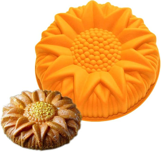 FantasyDay 9.8'' Sunflower Birthday Cake Mold Silicone Baking Molds Party Cake Bakeware for Your Anniversary Dessert, Cake, Bread, Tart, Pie, Flan and More #4