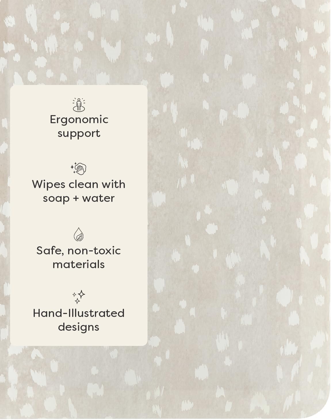 House of Noa Nama Standing Mat – Anti-Fatigue Cushioned Kitchen Mats for Floor | Ergonomic Bounce-Back Foam Kitchen Mats | Anti-Fatigue Mats for Kitchen & Standing | Fawn Shea | 30"x108"