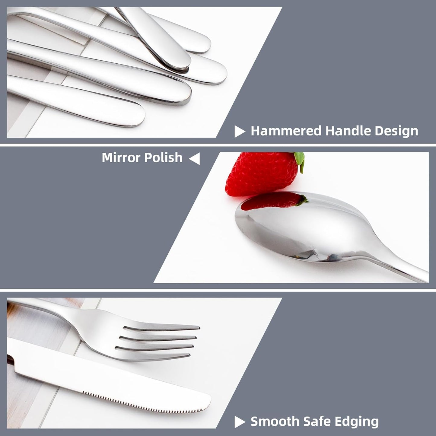 Silverware Set, CITESANA 20-Piece Heavy Duty Mirror Polished Stainless Steel Flatware Set Cutlery Set Flatware Service for 4