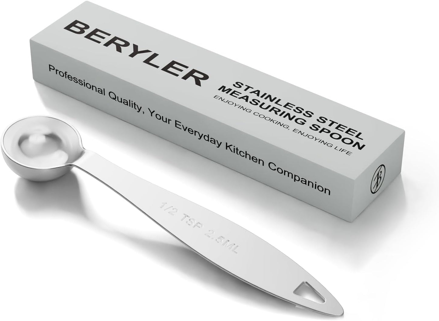 1PCS 1/2TSP Single Measuring Spoon, 2.5ML Stainless Steel Individual Measure Scoop Only