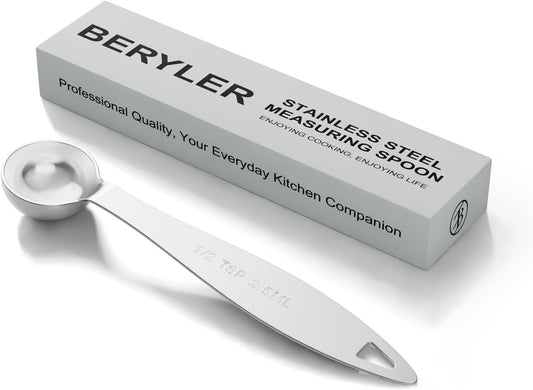1PCS 1/2TSP Single Measuring Spoon, 2.5ML Stainless Steel Individual Measure Scoop Only