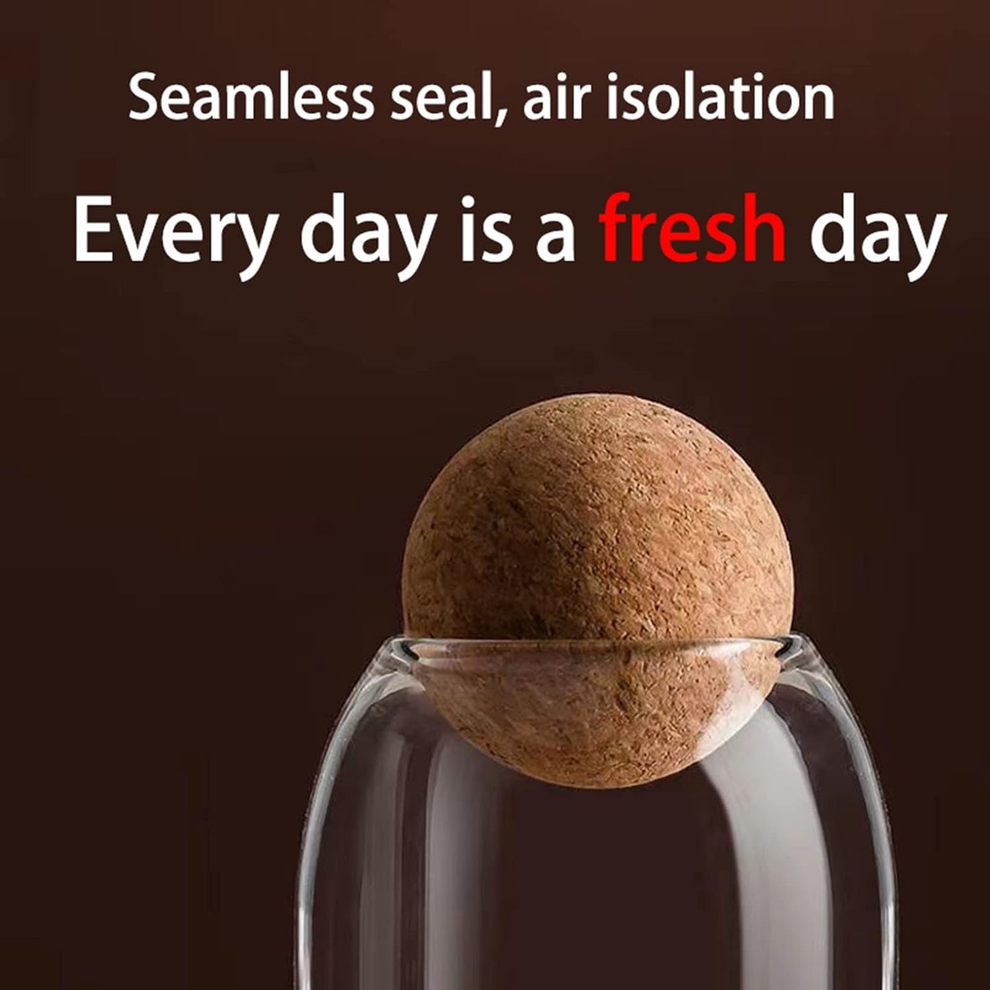 1200ML/40Oz Clear Glass Bottles, Glass Food Storage Containers with Airtight Round Cork, Decorative Sealed Jar Organizer Holder with Wooden Lid for Candy, Cookie, Nut, Spice, Tea, Coffee Bean