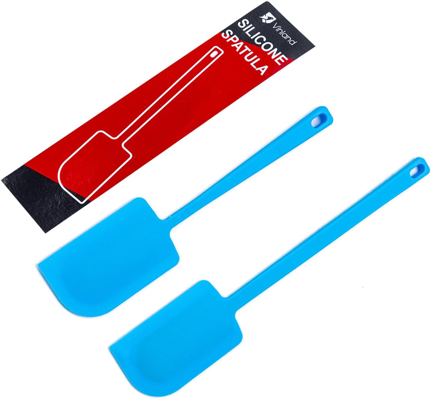 2 Pcs Silicone Scraper Set, Food Grade Rubber Scraper, Upgraded Sturdy Handle Set, Heat Resistant up to 600°F, Suitable for Baking, Scraping, & Mixing, Dishwasher Safe (Blue)