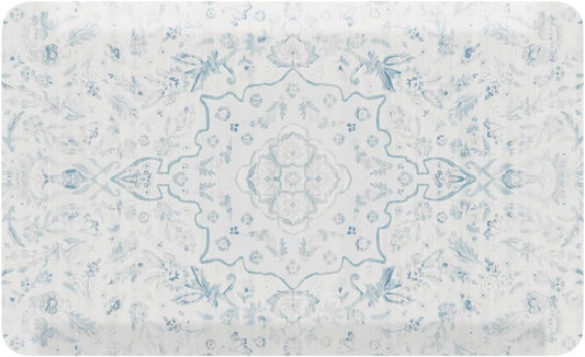 House of Noa Nama Standing Mat – Anti-Fatigue Cushioned Kitchen Mats for Floor | Ergonomic Bounce-Back Foam Kitchen Mats | Anti-Fatigue Mats for Kitchen & Standing | Emile Delft Blue | 22" x 36"